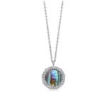 Luna Abalone Pendant Necklace - Silver