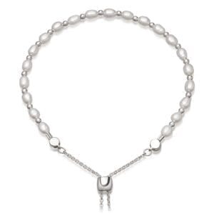 White Pearl Kula Bracelet - Silver