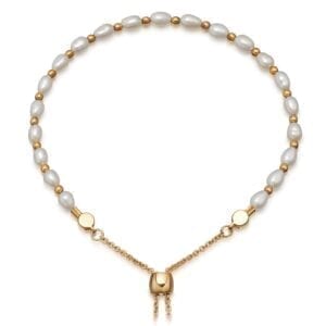 White Pearl Kula Bracelet - Yellow Gold (Vermeil)