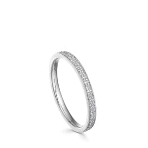 White Sapphire Biography Eternity Ring - Silver