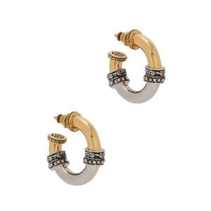 Alexander McQueen Silver And Gold-tone Hoop Earrings