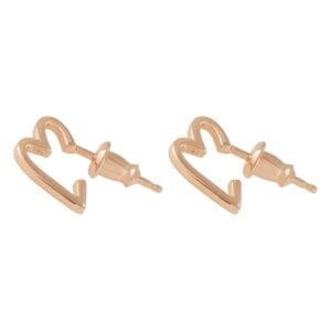 Basic Sweetheart Small Hoop Earrings, Rose Gold