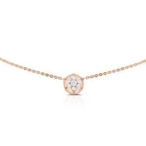 Carbon & Hyde 14ct Rose Gold And Diamond Bullet Choker Necklace