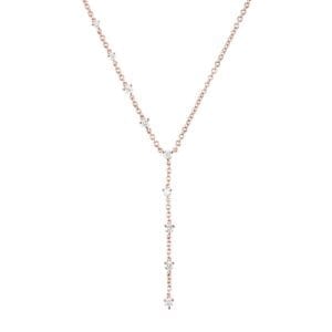 Carbon & Hyde 14ct Rose Gold And Diamond Sparkler Lariat