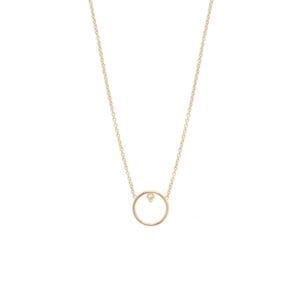 Zoe Chicco 14ct Yellow Gold Diamond Circle Necklace