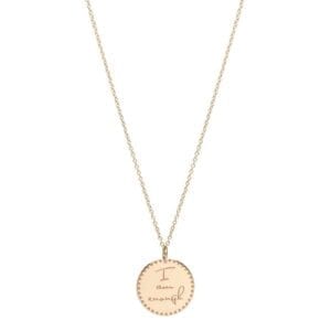 Zoe Chicco 14ct Yellow Gold I Am Enough Mantra Necklace