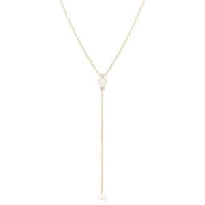 Zoe Chicco 14ct Yellow Gold Pearl And Diamond Lariat