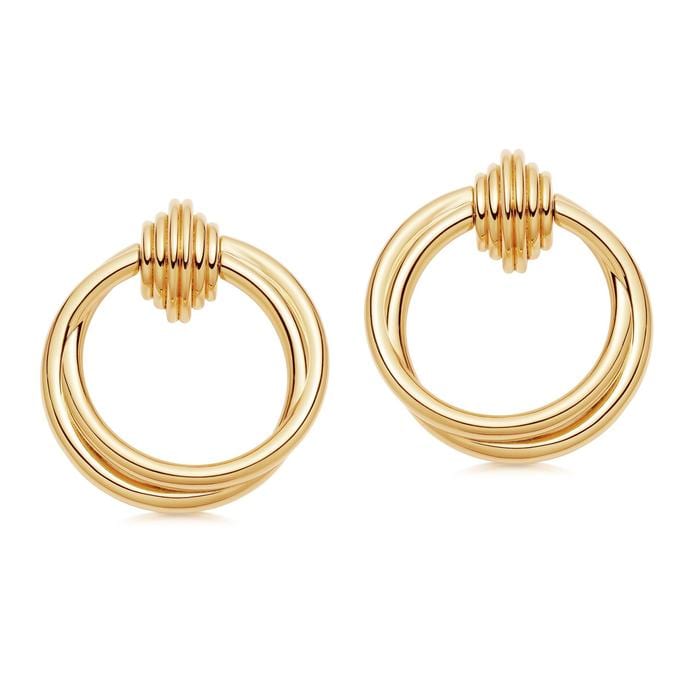 Missoma Front Facing Gold Entwine Hoop Earrings 